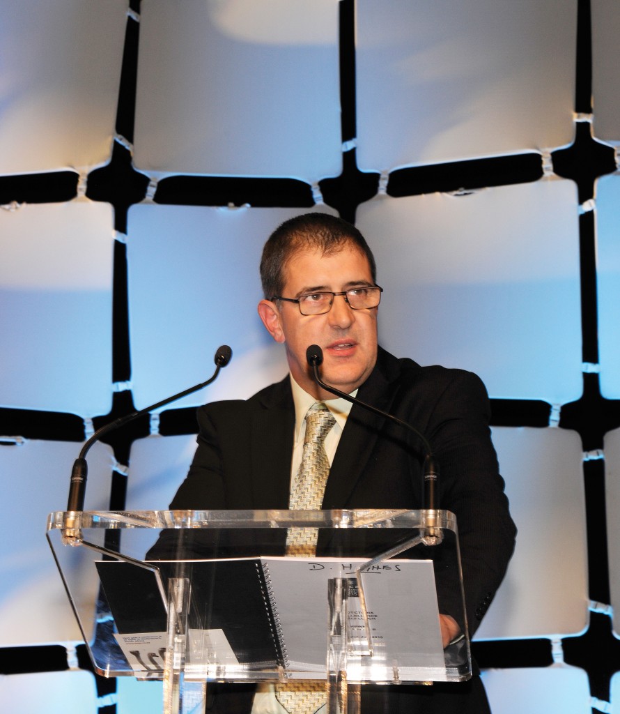 PHOTO: Terry Hickey, Managing Director at Gordyn & Palmer accepting the NECA Excellence Award
