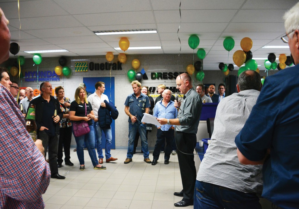 SITE PHOTO: David Hazell addresses the group.  