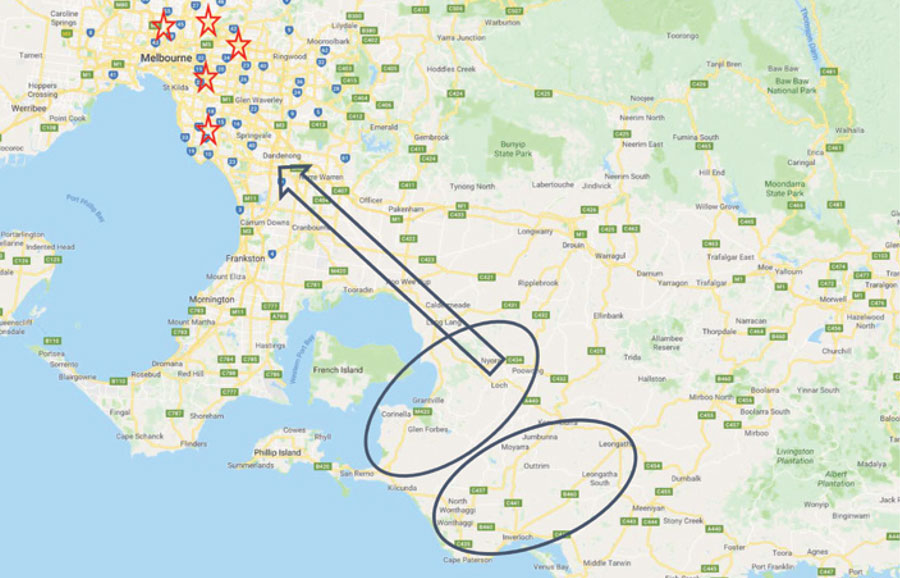 Figure 1 – Highlighted in blue are the areas of interest.